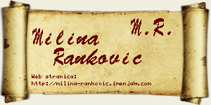 Milina Ranković vizit kartica